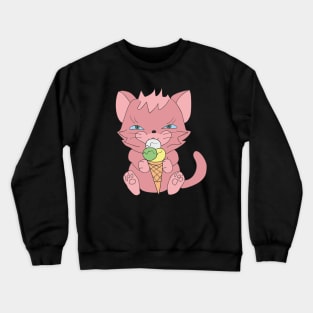 Cat with ice cream Crewneck Sweatshirt